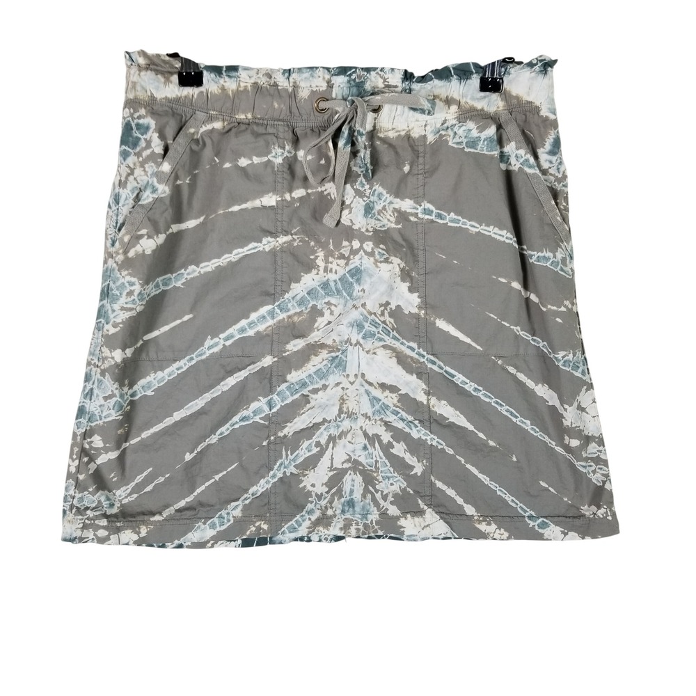 Wearables Tie Dye Skirt Womens Medium Grey Blue Cotton Blend Drawstring 22675W